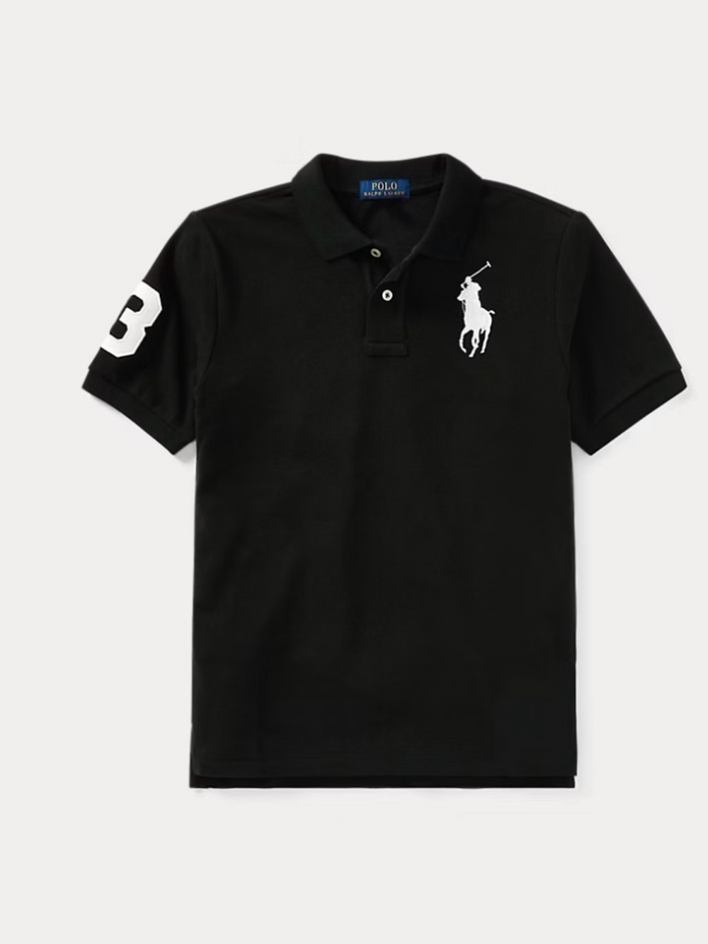 Polo by Ralph Lauren Black Polo Shirt with White Pony Embroidery
